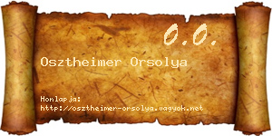 Osztheimer Orsolya névjegykártya